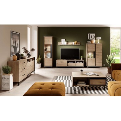 Zestaw mebli NESTI dąb artisan czarny