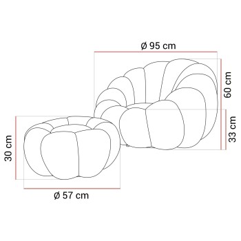 Fotel obrotowy FLUFFY z podnóżkiem