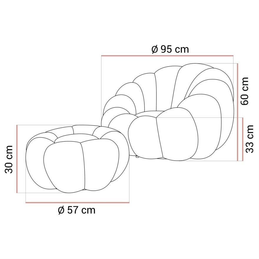 Fotel obrotowy FLUFFY z podnóżkiem