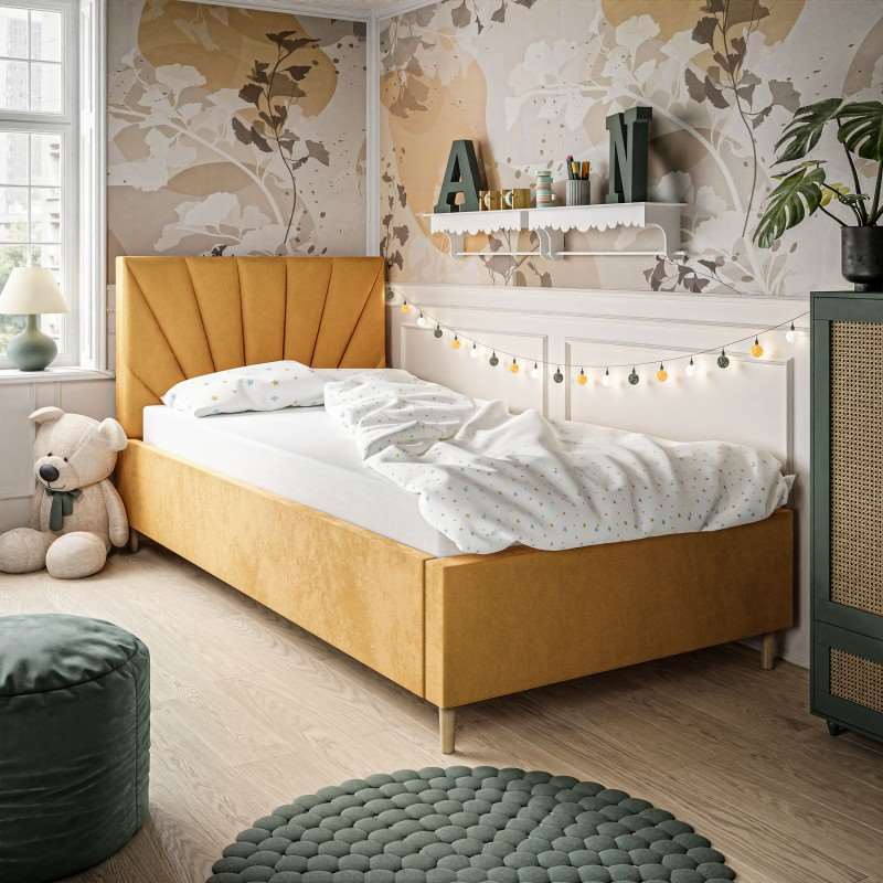 Łóżko tapicerowane pojedyncze AINA MINI Magic Velvet 2215 Łóżko tapicerowane pojedyncze AINA MINI Magic Velvet 2215