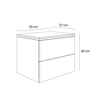 Stolik nocny AURORA II SILVER biały połysk z oświetleniem LED