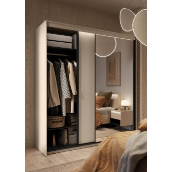 Szafa przesuwna TREND z lustrem 200cm i oświetleniem LED