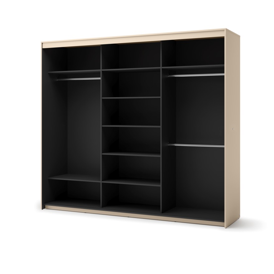 Szafa przesuwna TREND 250cm z lustrem i oświetleniem LED