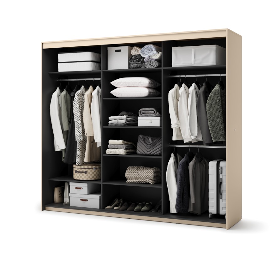 Szafa przesuwna TREND 250cm z lustrem i oświetleniem LED