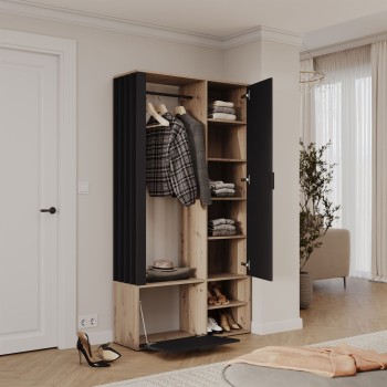 Garderoba FORIS LOFT z lustrem i drążkami na ubrania