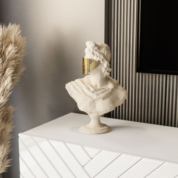 Szafka RTV SANTILE 190 cm na złotych nogach wysoki połysk