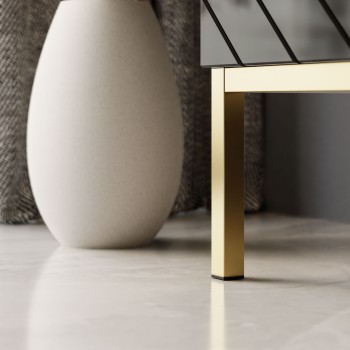 Komoda SANTILE na złotych nogach wysoki połysk