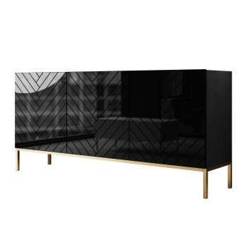 Komoda SANTILE na złotych nogach wysoki połysk