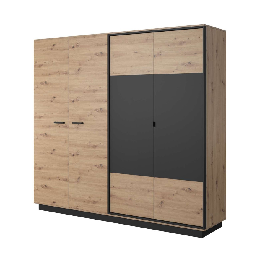 Szafa przesuwna NESTI 220 cm dąb artisan czarny