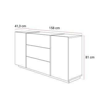 Komoda z szufladami ONYX kaszmir wysoki połysk 158 cm