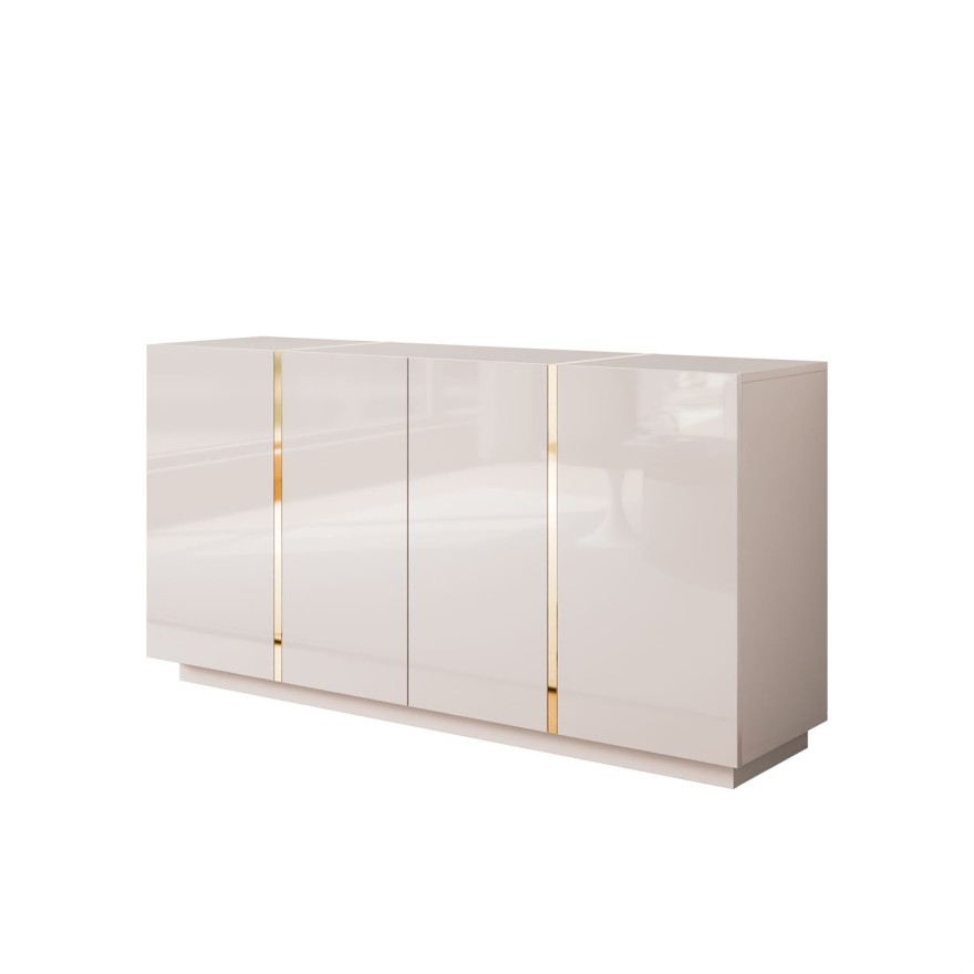Komoda ONYX 4D kaszmir wysoki połysk 158 cm