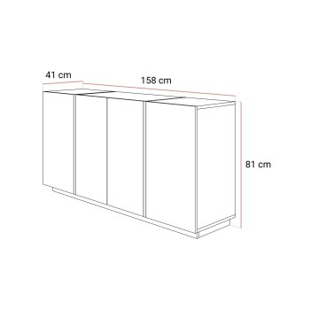 Komoda ONYX 4D kaszmir wysoki połysk 158 cm