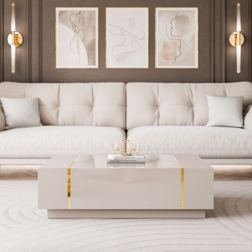 Ława ONYX kaszmir wysoki połysk