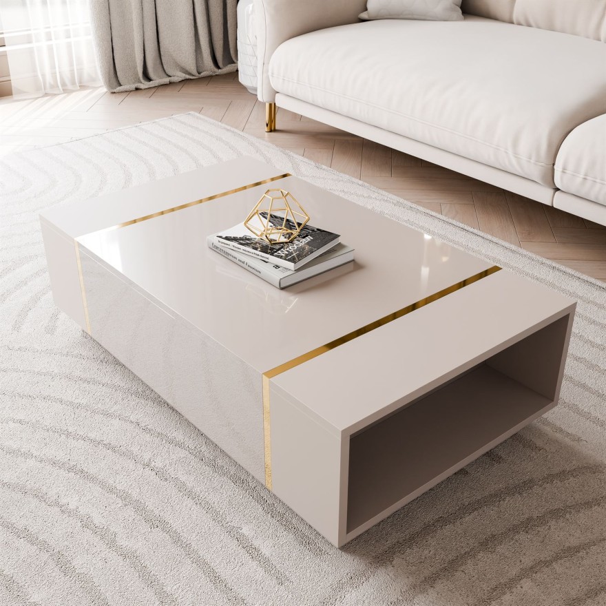 Ława ONYX kaszmir wysoki połysk