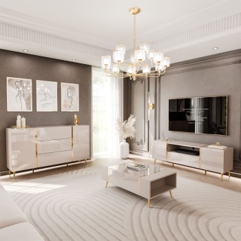 Zestaw do salonu ONYX Kaszmir na złotych nóżkach