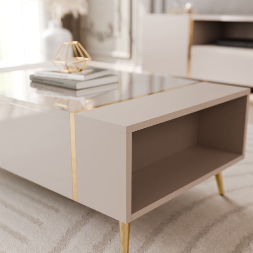 Zestaw do salonu ONYX Kaszmir na złotych nóżkach