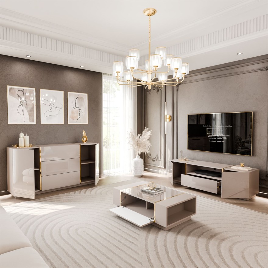 Zestaw do salonu ONYX KASZMIR wysoki połysk