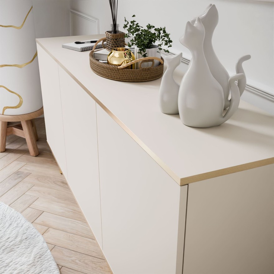 Komoda trzydrzwiowa OXFORD K160 na złotych nóżkach