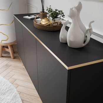 Komoda trzydrzwiowa OXFORD K160 na złotych nóżkach