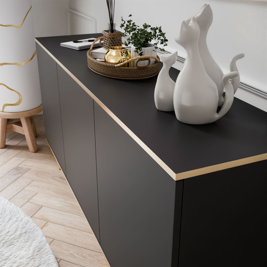 Komoda trzydrzwiowa OXFORD K160 na złotych nóżkach