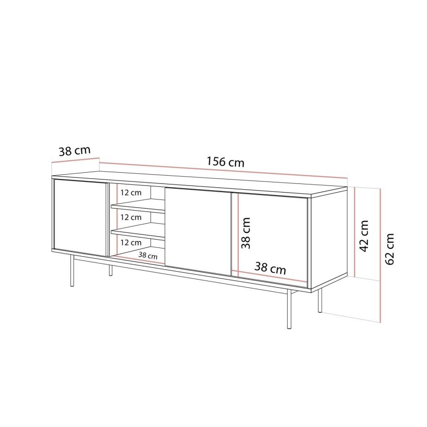 Szafka RTV SANAYI kaszmir połysk