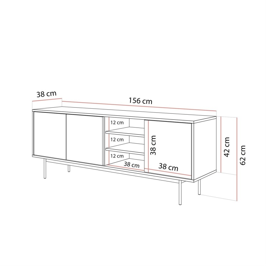 Szafka RTV SANAYI kaszmir połysk