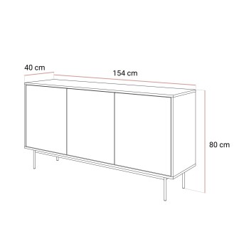 Trzydrzwiowa komoda SANAYI kaszmir połysk