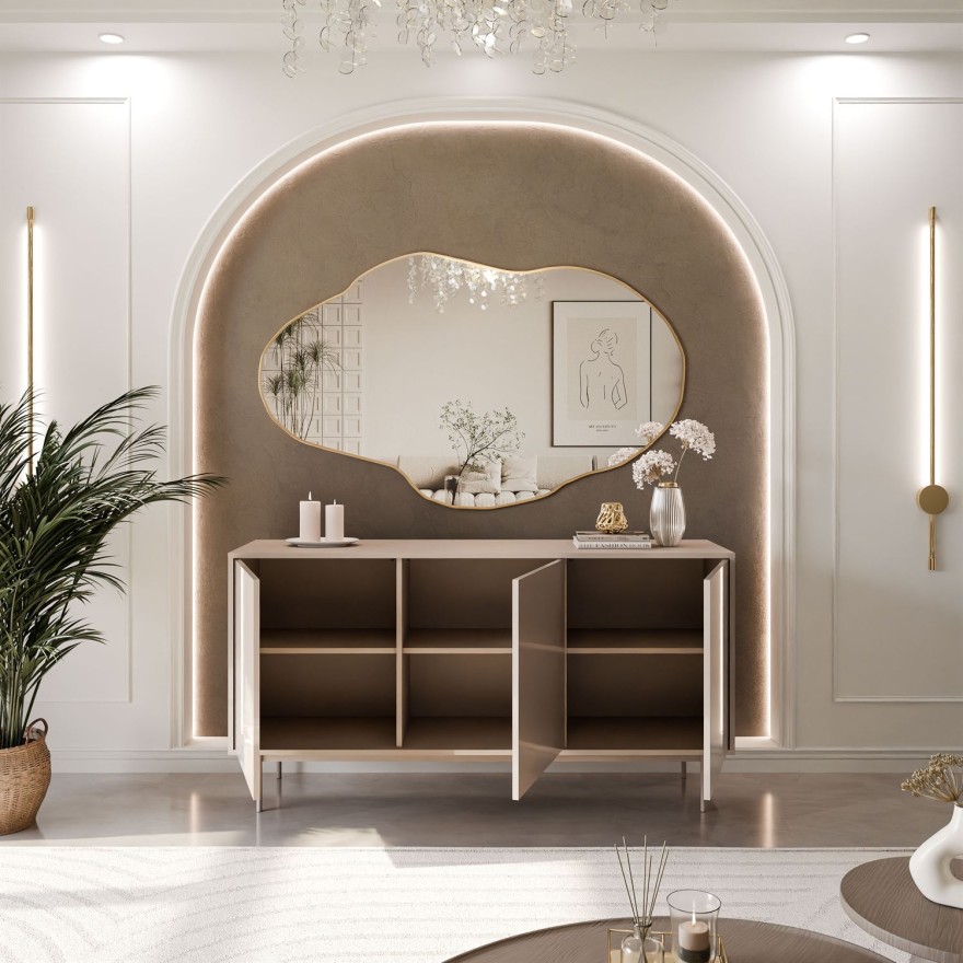 Trzydrzwiowa komoda SANAYI kaszmir połysk