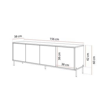 Szafka RTV SANAYI na wysokich nóżkach kaszmir połysk