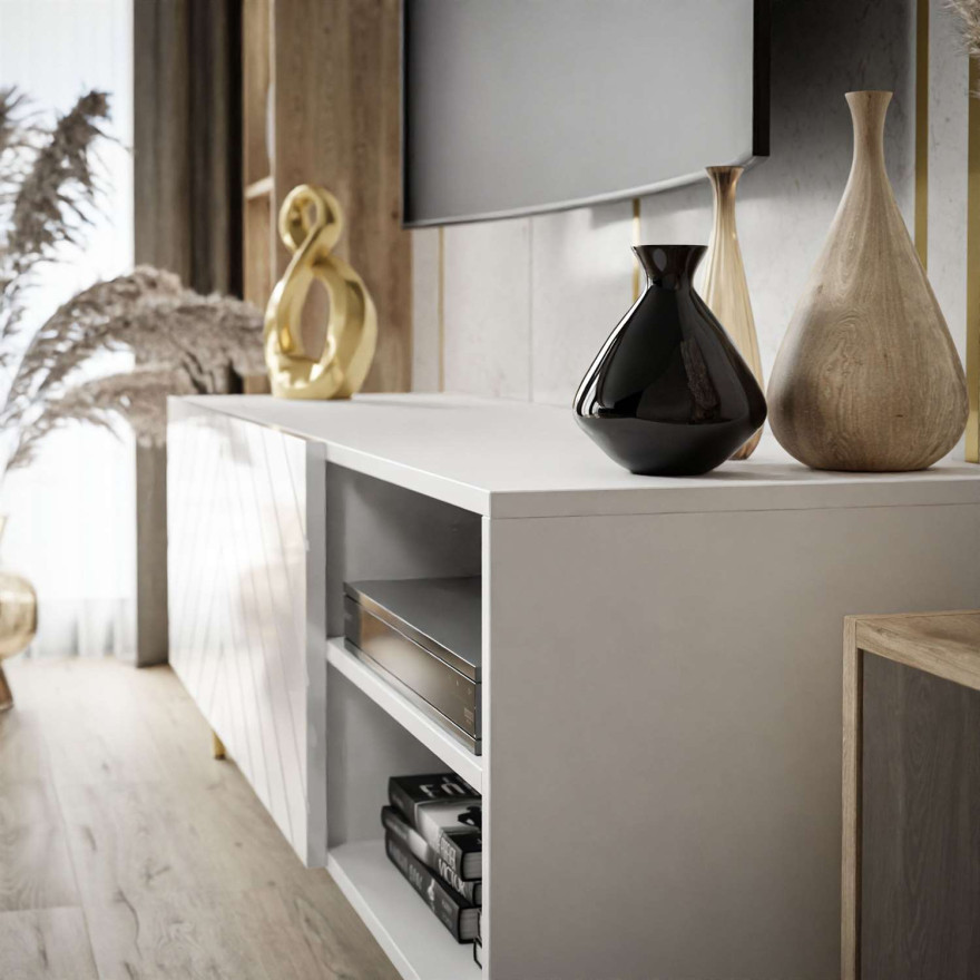 Szafka RTV VIRGINIA biały połysk