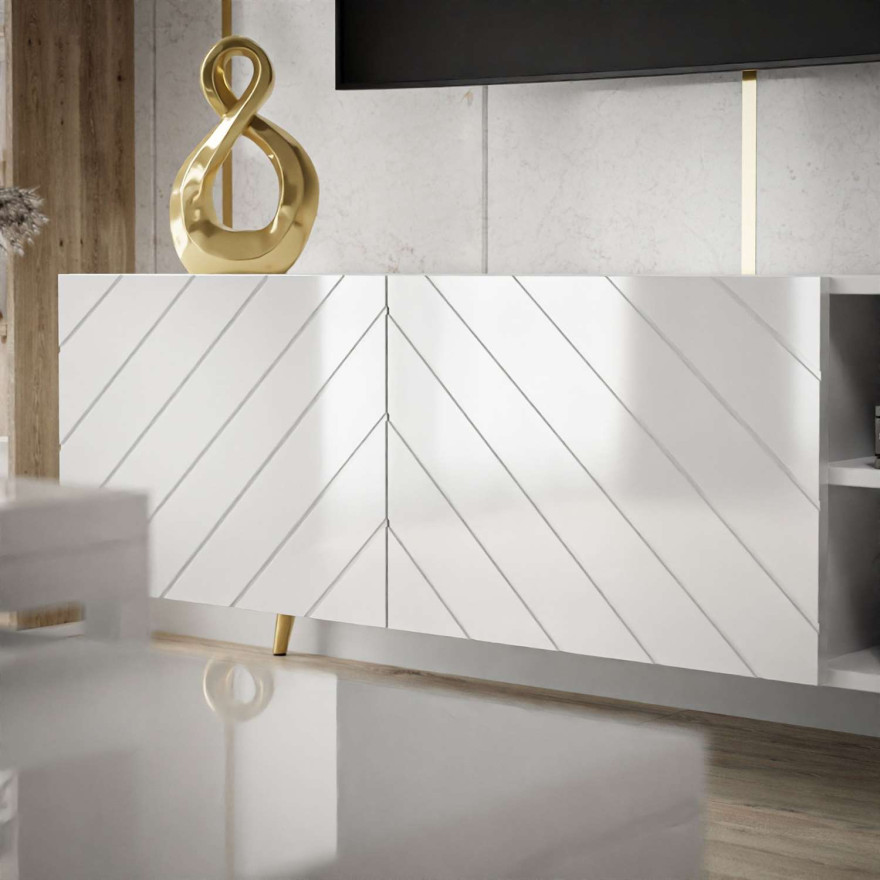 Szafka RTV VIRGINIA biały połysk