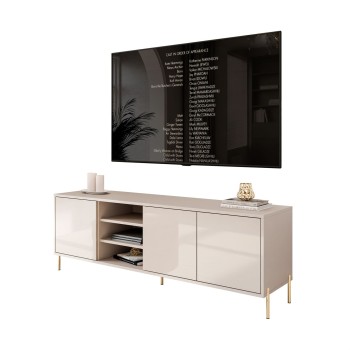 Szafka RTV SANAYI na wysokich nóżkach kaszmir połysk