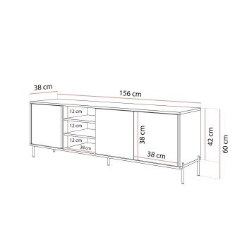 Szafka RTV SANAYI na wysokich nóżkach kaszmir połysk