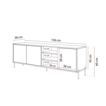 Szafka RTV SANAYI na wysokich nóżkach kaszmir połysk