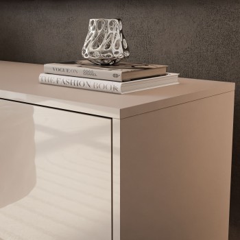 Szafka RTV SANAYI na wysokich nóżkach kaszmir połysk