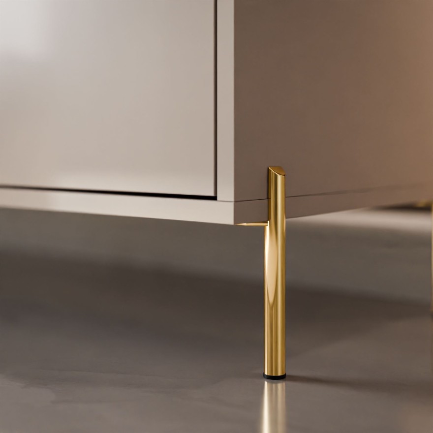 Szafka RTV SANAYI na wysokich nóżkach kaszmir połysk