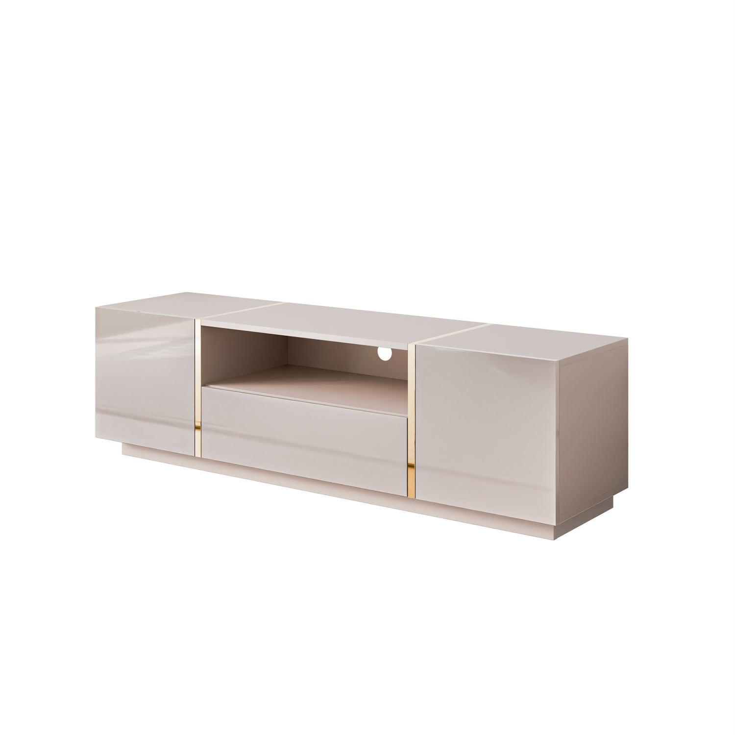 Szafka RTV ONYX kaszmir wysoki połysk 158 cm