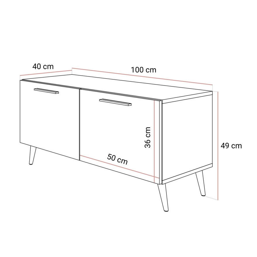 Szafka RTV KASZMIR AURA 100 na nóżkach