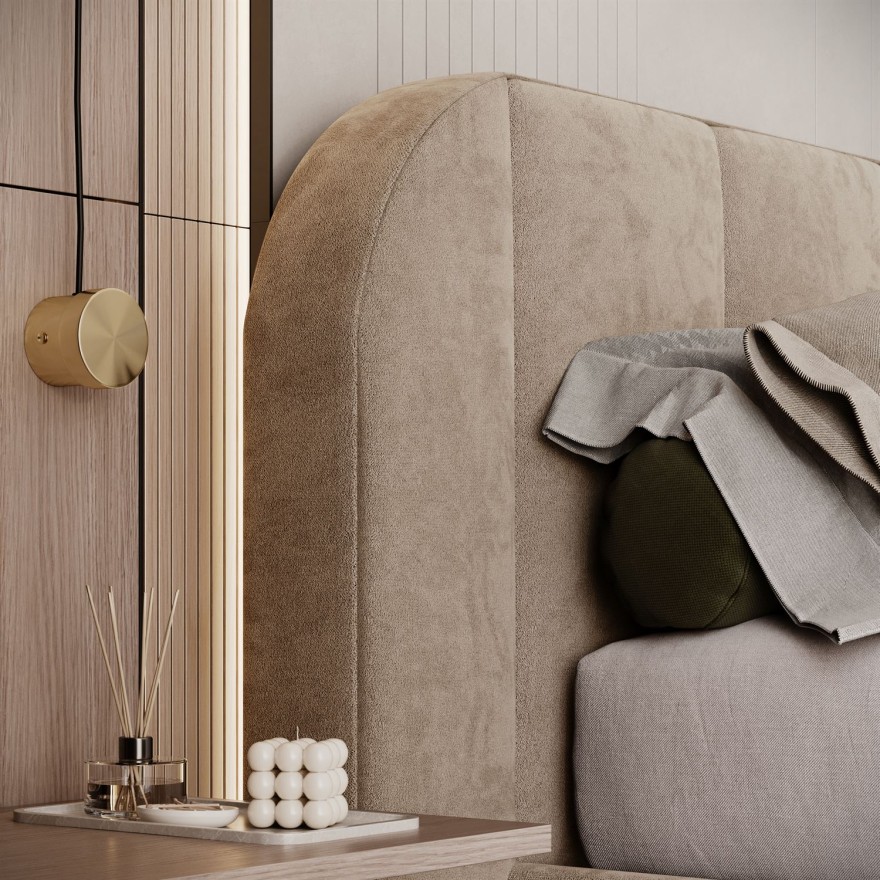 Łóżko tapicerowane AMARA z pojemnikiem i stelażem