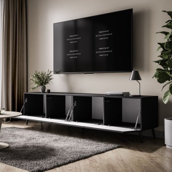 Szafka RTV AURA 200 czarny wysoki połysk