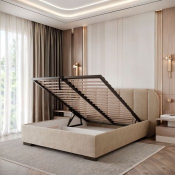 Łóżko tapicerowane AMARA z pojemnikiem i stelażem