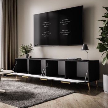 Szafka RTV 200cm AURA czarna