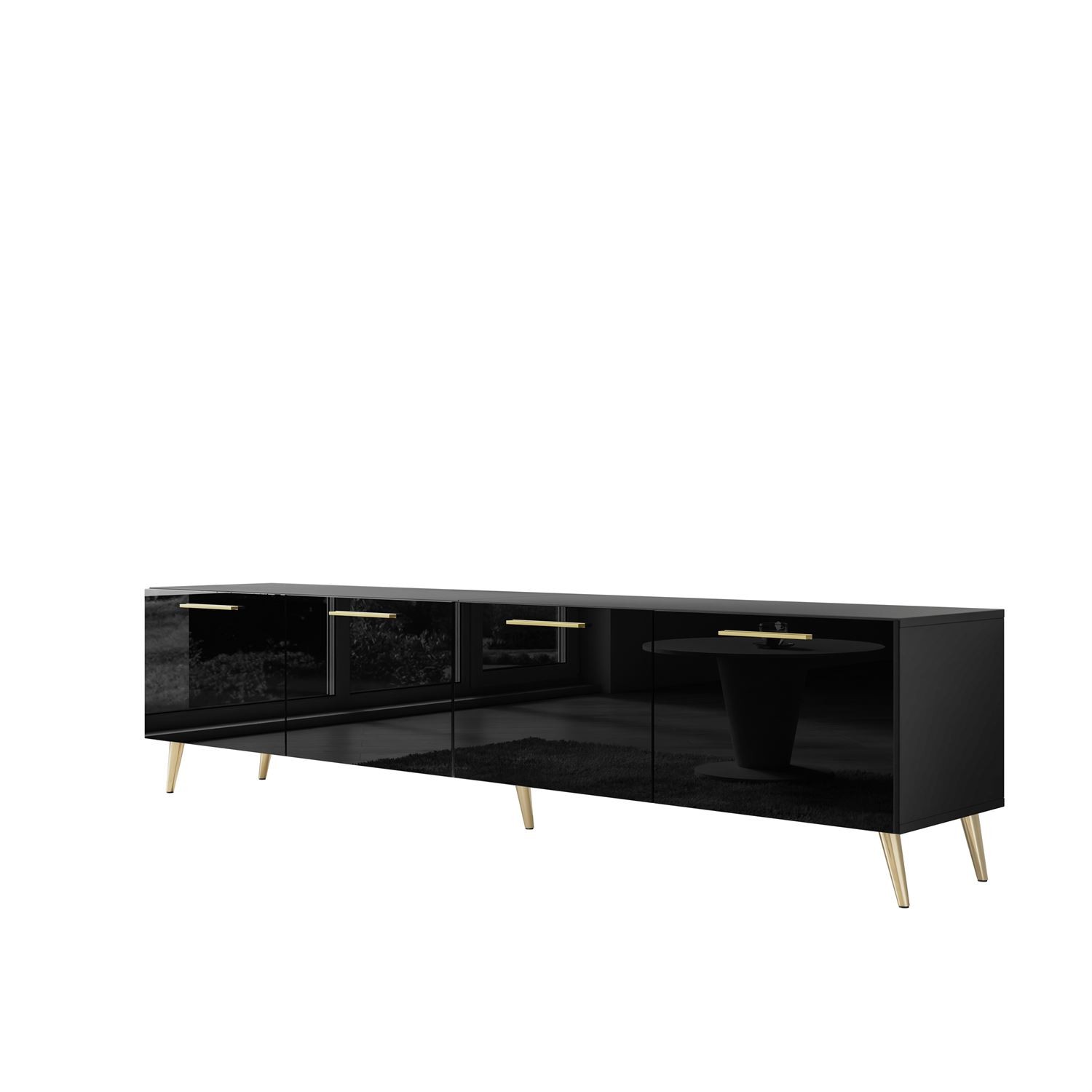 Szafka RTV 200cm AURA czarna