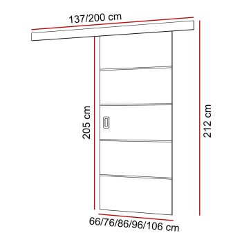 Drzwi przesuwne WAYATT PLUS z uchwytem