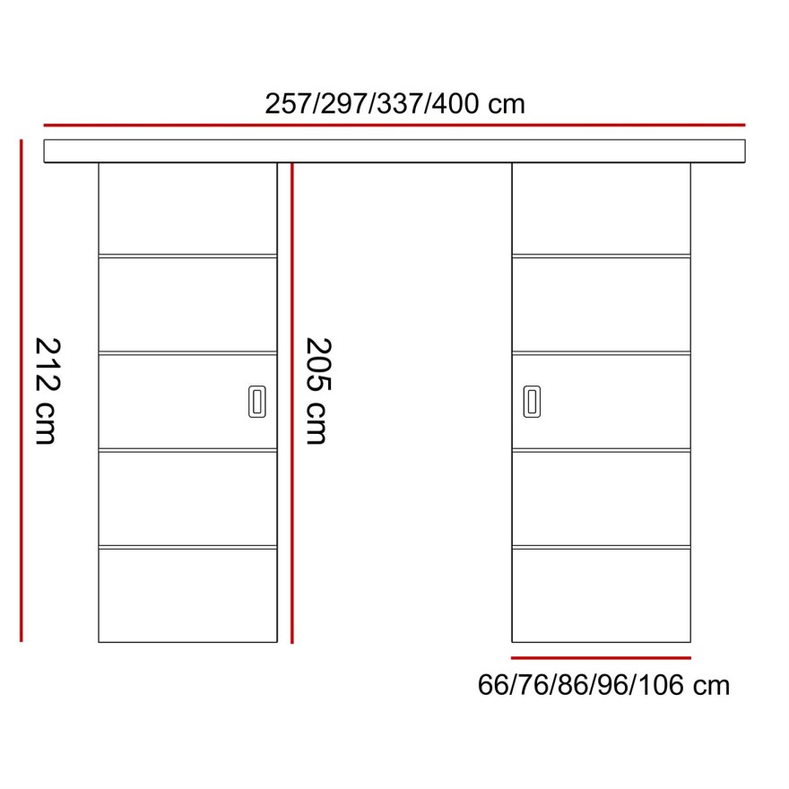 Drzwi przesuwne WAYATT PLUS DUO z uchwytem