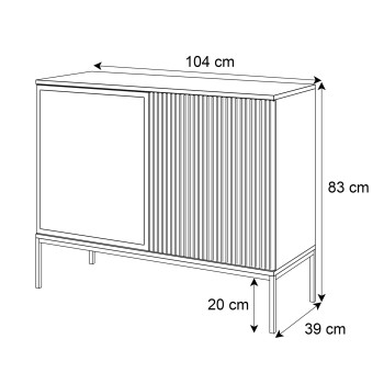 Komoda ECLIPSE K104 KASZMIR z oświetleniem