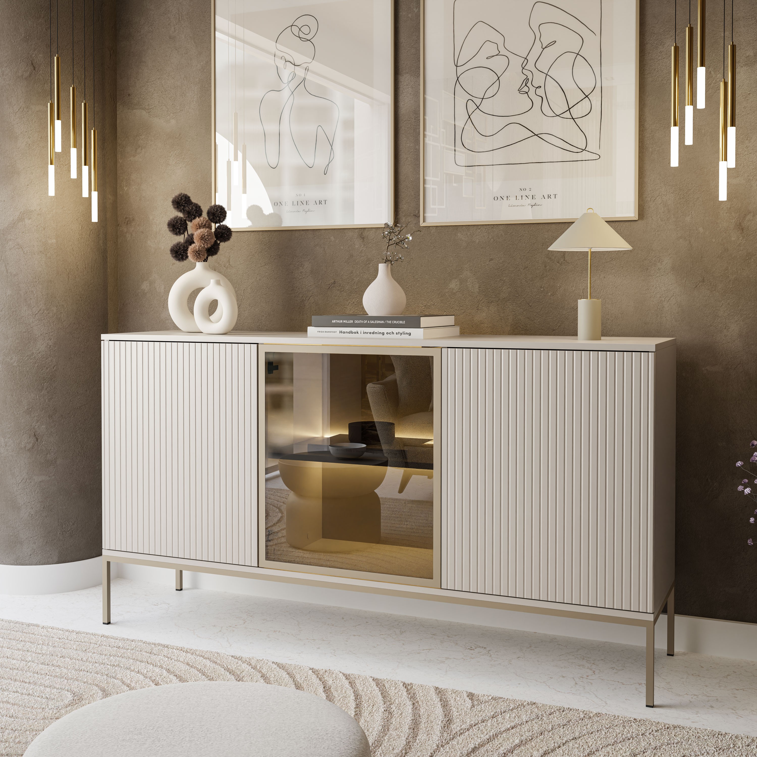 Komoda ECLIPSE K154 kaszmir z oświetleniem