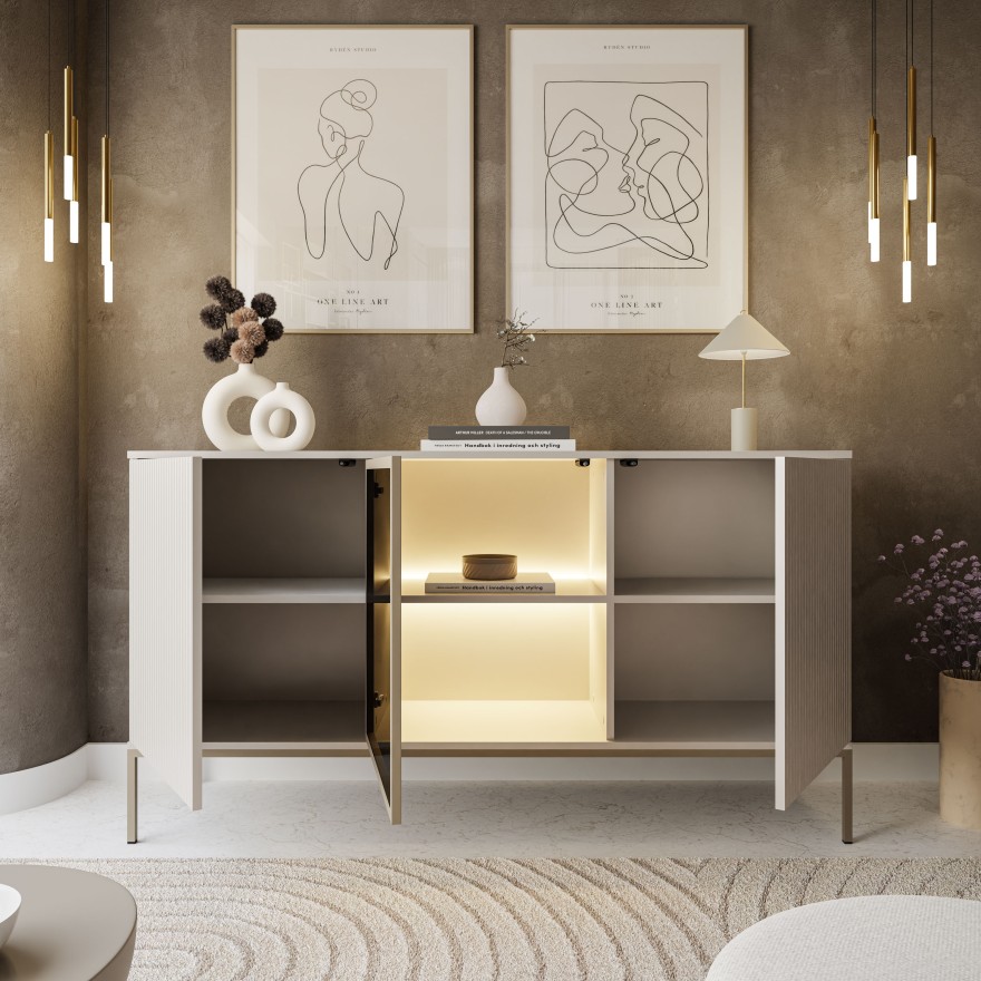 Komoda ECLIPSE K154 kaszmir z oświetleniem