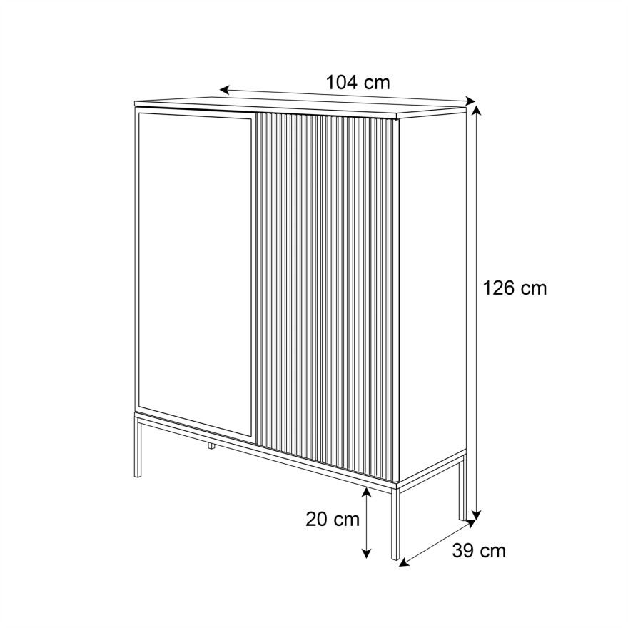 Witryna ECLIPSE WT104 z oświetleniem kaszmir