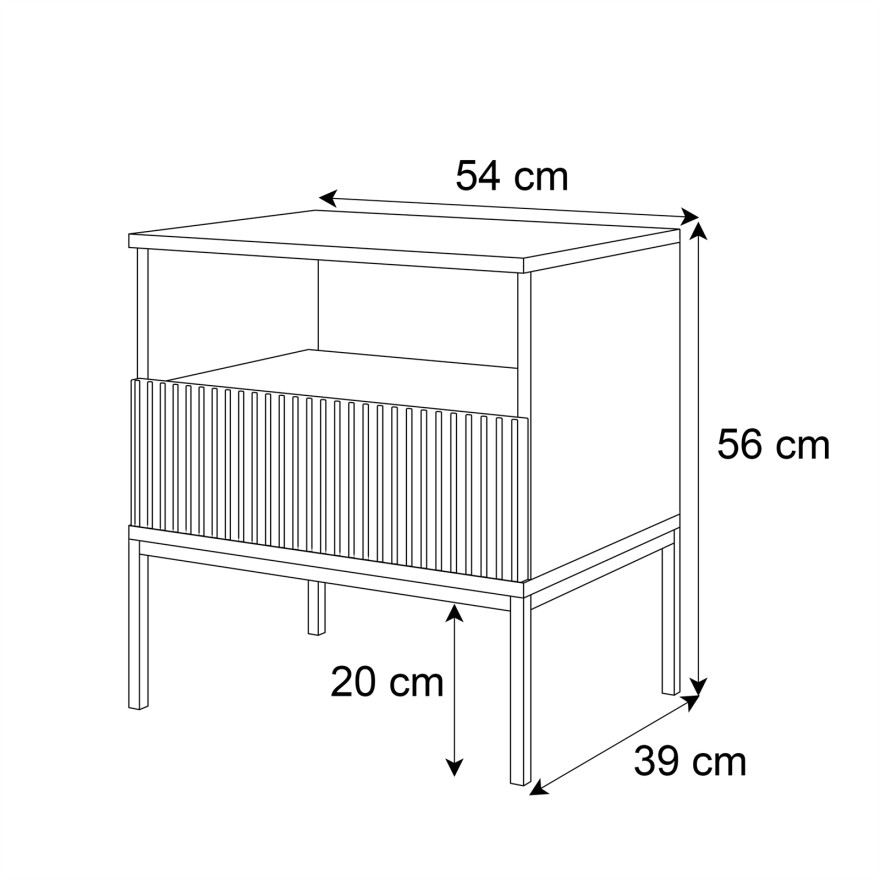 Stolik nocny ECLIPSE S54 KASZMIR z oświetleniem LED